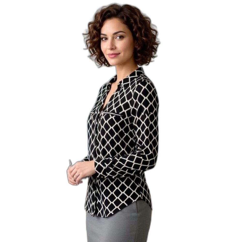 International Concepts Geometric Print Blouse